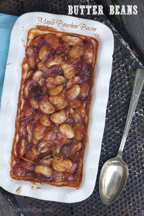 Maple Bourbon Baked Butter Beans from Retro Rose