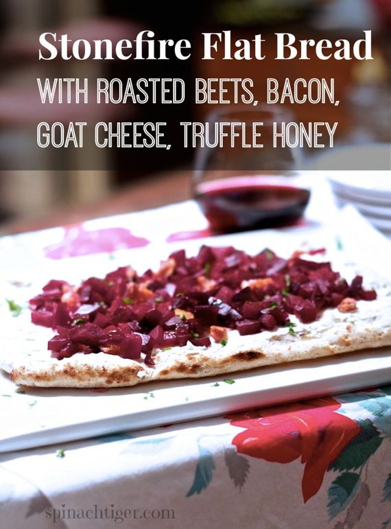 Red Beet & Bacon, Goat Cheese on Stonefire Flat Bread