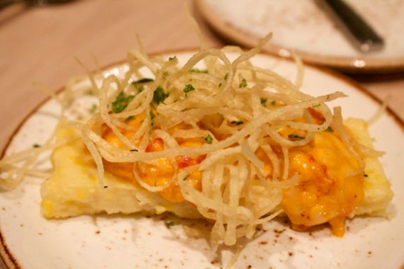 Anson Mills Grit Cakes with Pimento at Omni Hotel Nashville Kitchen Notes by Angela Roberts