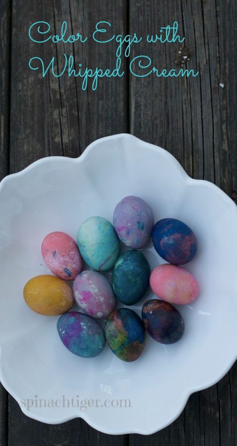 Coloring Eggs with Whipped Cream by Angela Roberts