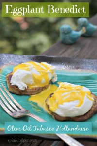 Eggplant Benedict with Tabasco Olive Oil Hollandaise, Paleo Friendly