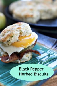 Fried Green Tomatoes, Black Pepper Herbed Biscuits