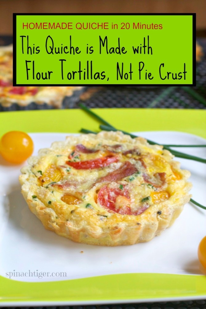 Tortilla Crusted Tomato Bacon Cheddar Quiche by Angela Roberts
