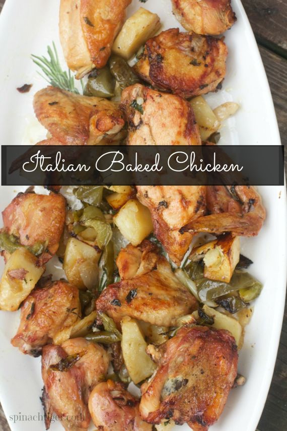 Italian Healthy Baked Chicken Recipe - Spinach Tiger