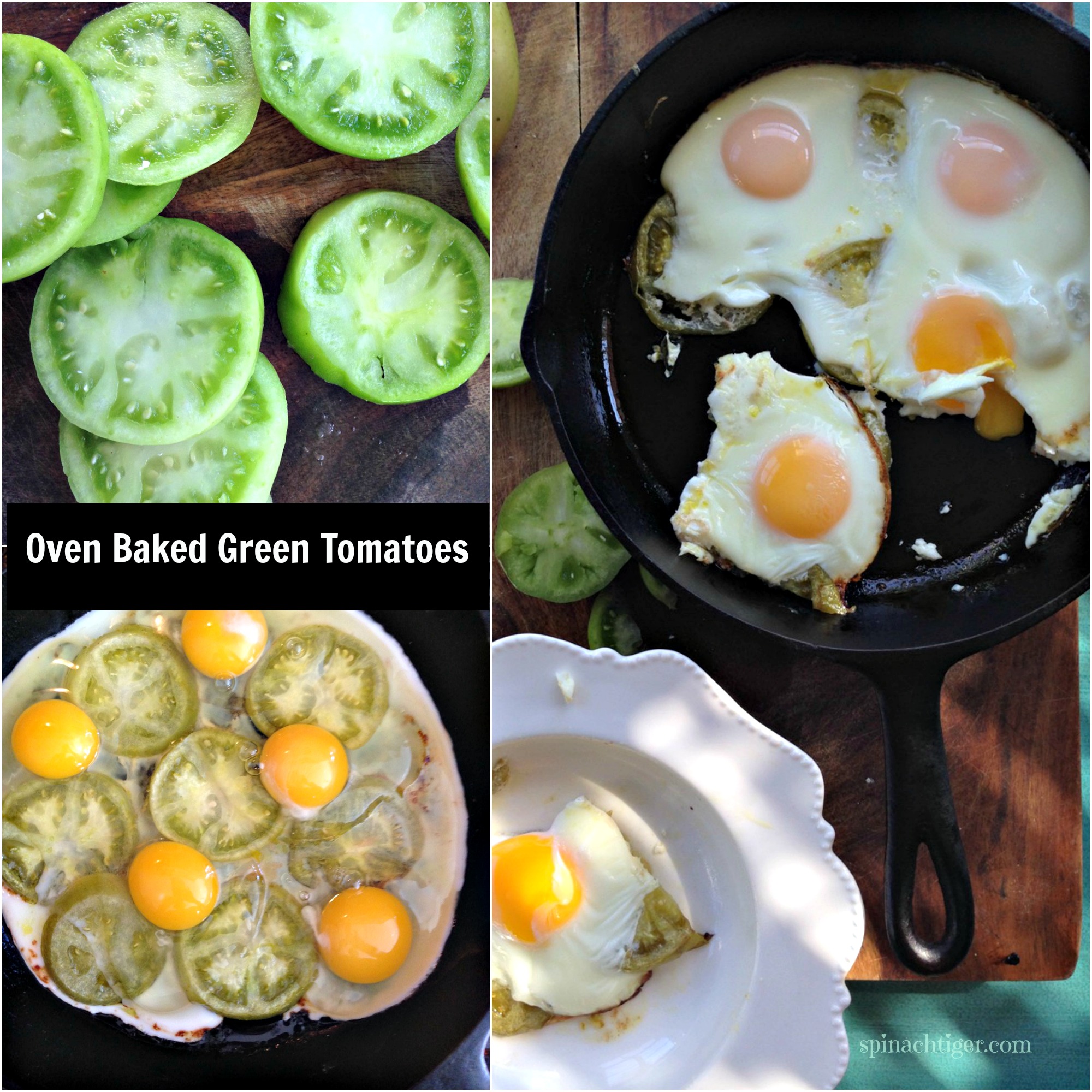 Baked Green Tomatoes with Eggs 
