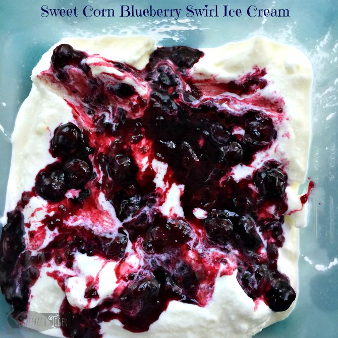 Sweet Corn Blueberry Swirl Ice Cream