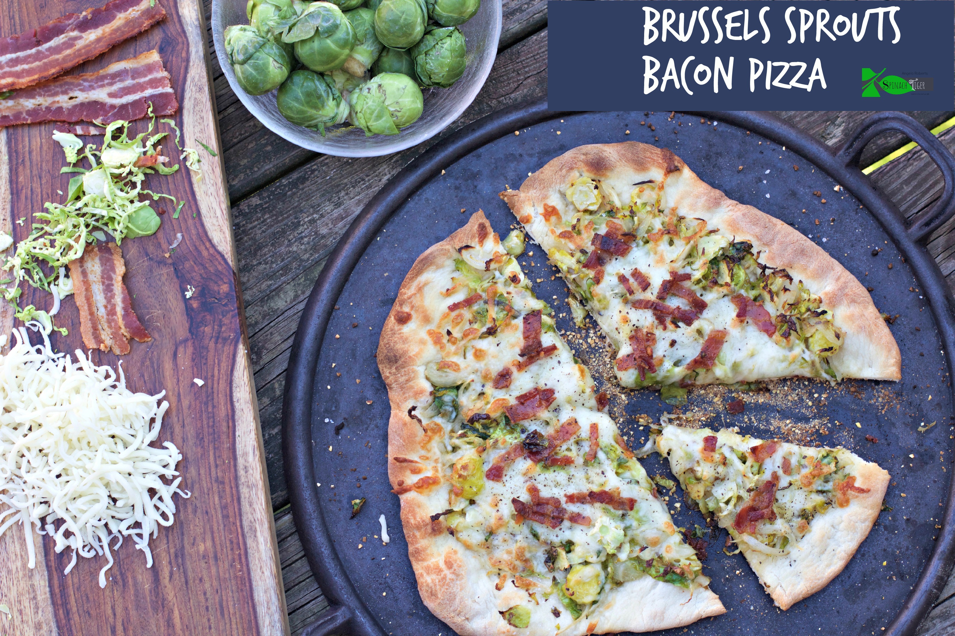 Cast Iron Skillet Brussels Sprouts Bacon Pizza