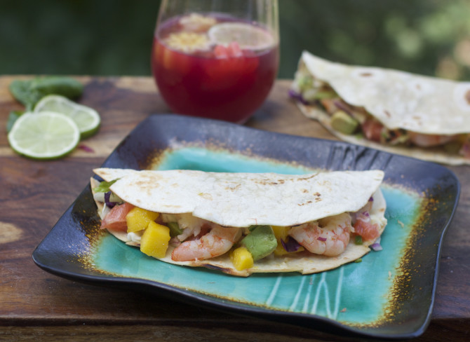 Big Fat Healthy Shrimp Recipes with tacos from Spinach Tiger