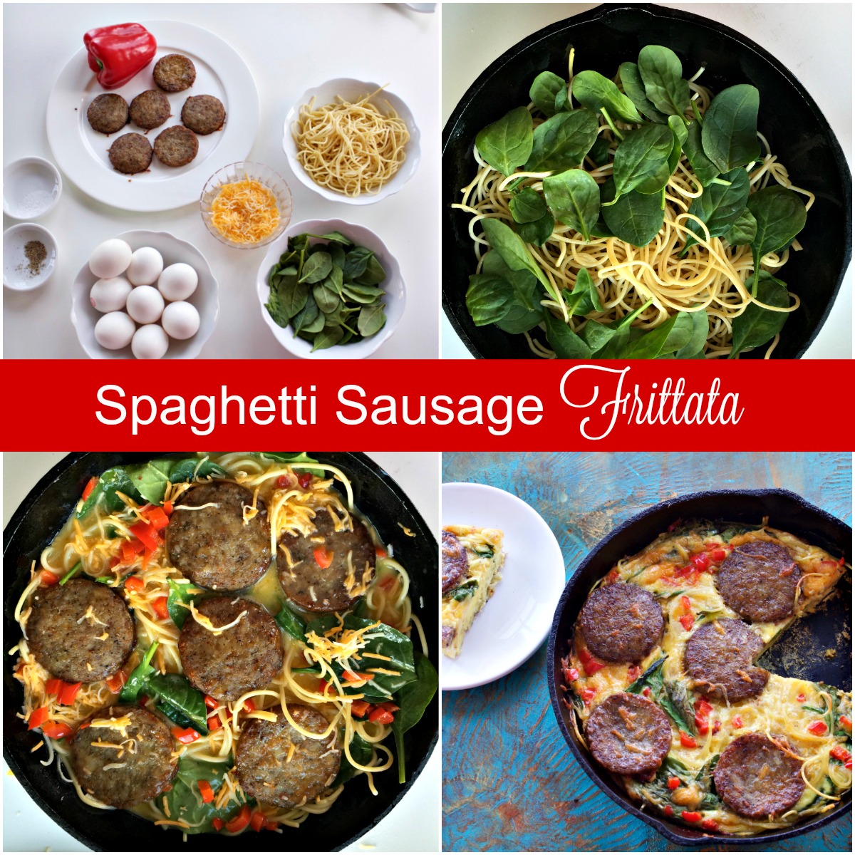 How to Make Sausage Spaghetti Frittata from Spinach Tiger