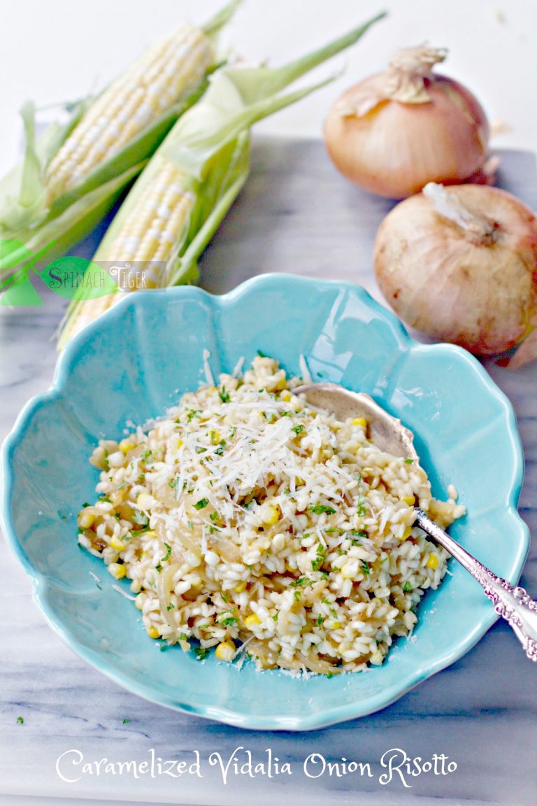 Caramelized Onion Risotto with Sweet Corn