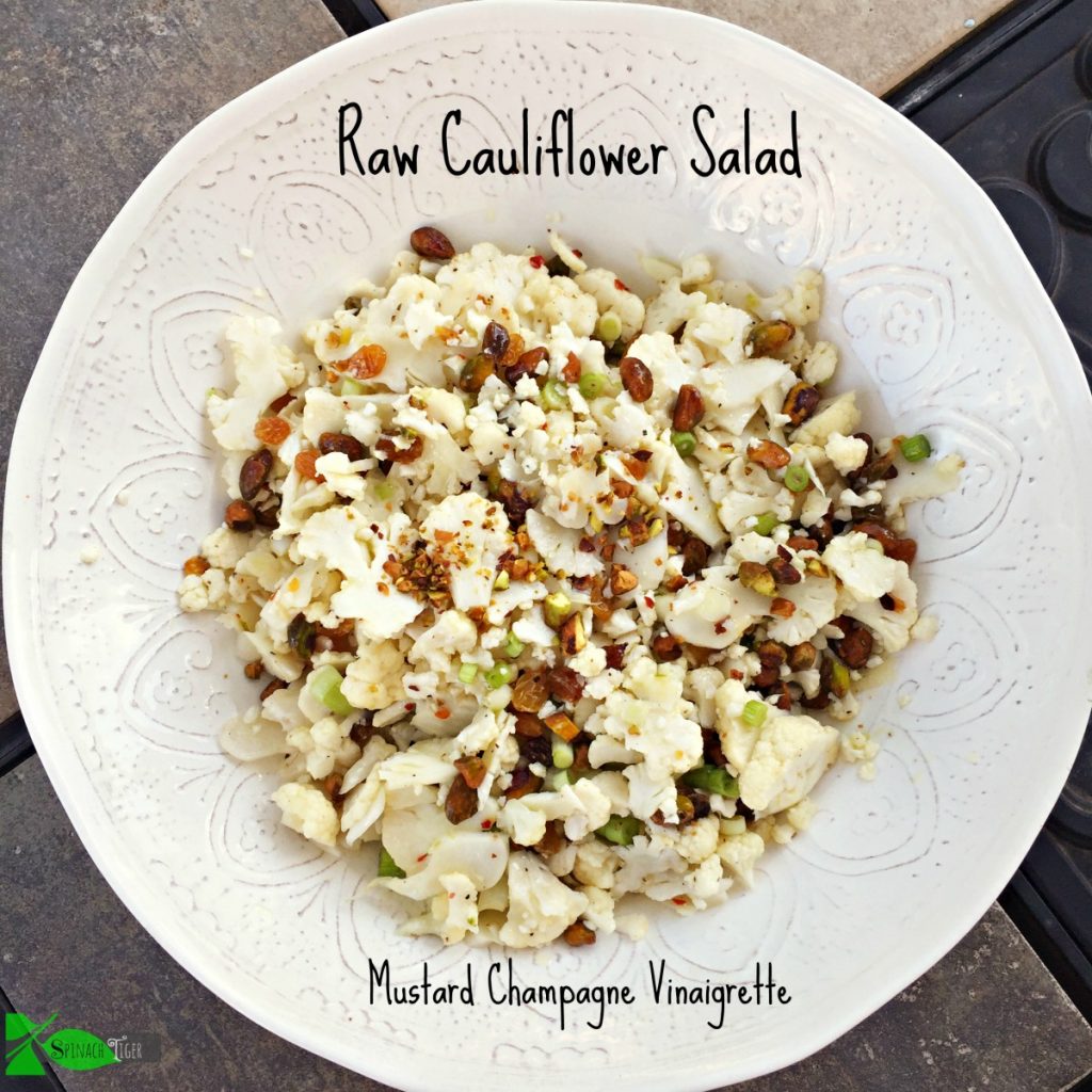 Raw Shaved Cauliflower Salad from Spinach Tiger