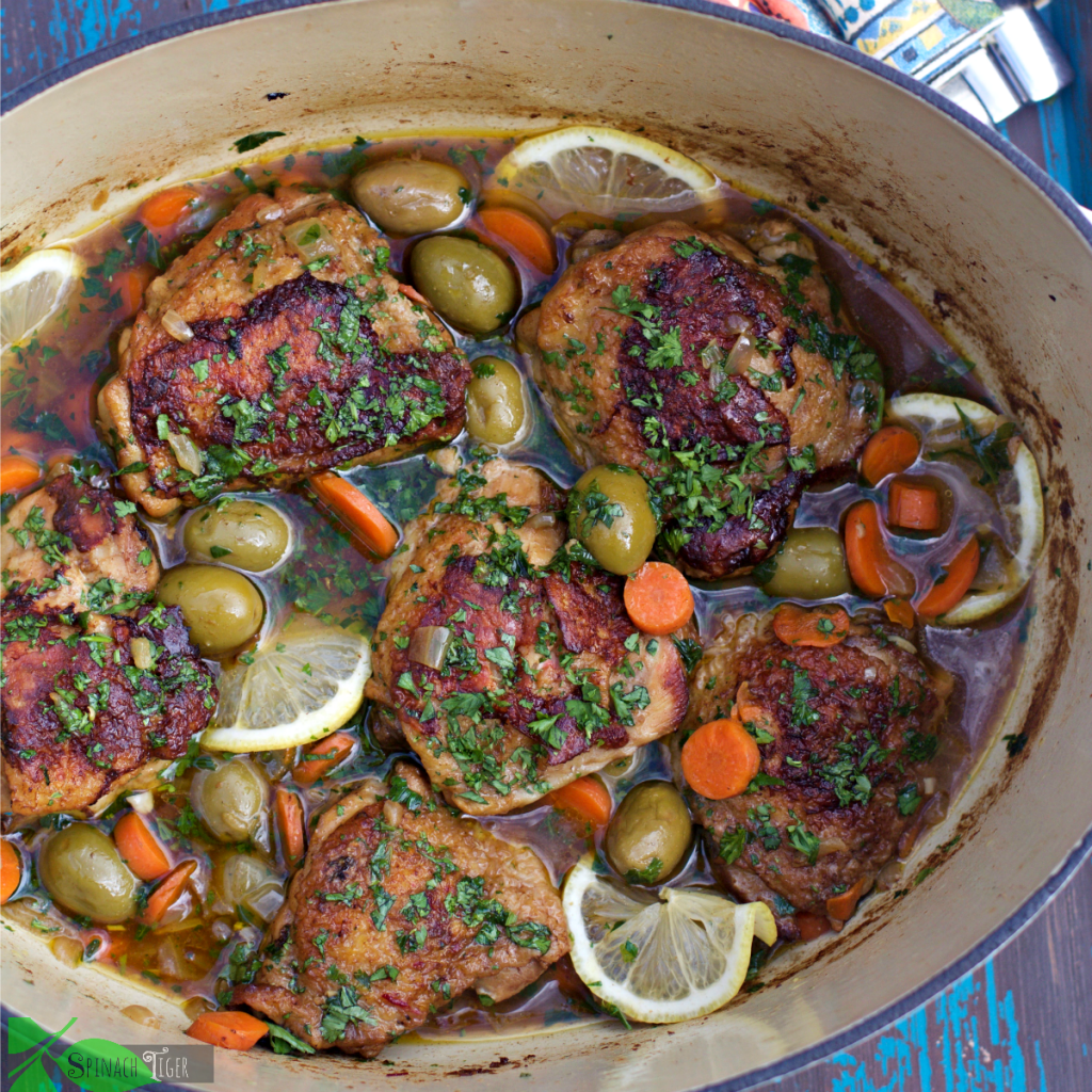 Paleo Chicken and Olives Recipe in Lodge Cast Iron Dutch Oven by Angela Roberts