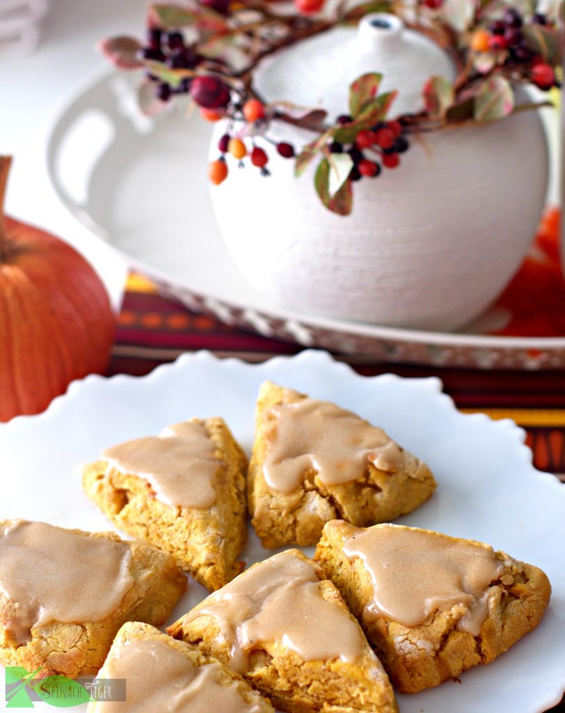 Best Gluten Free Pumpkin Scone with Maple Glaze from Spinach Tiger