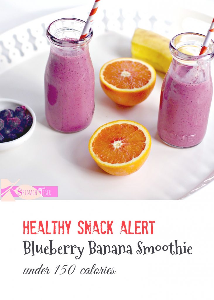 Low Cal Blueberry Banana Smoothie from Spinach Tiger