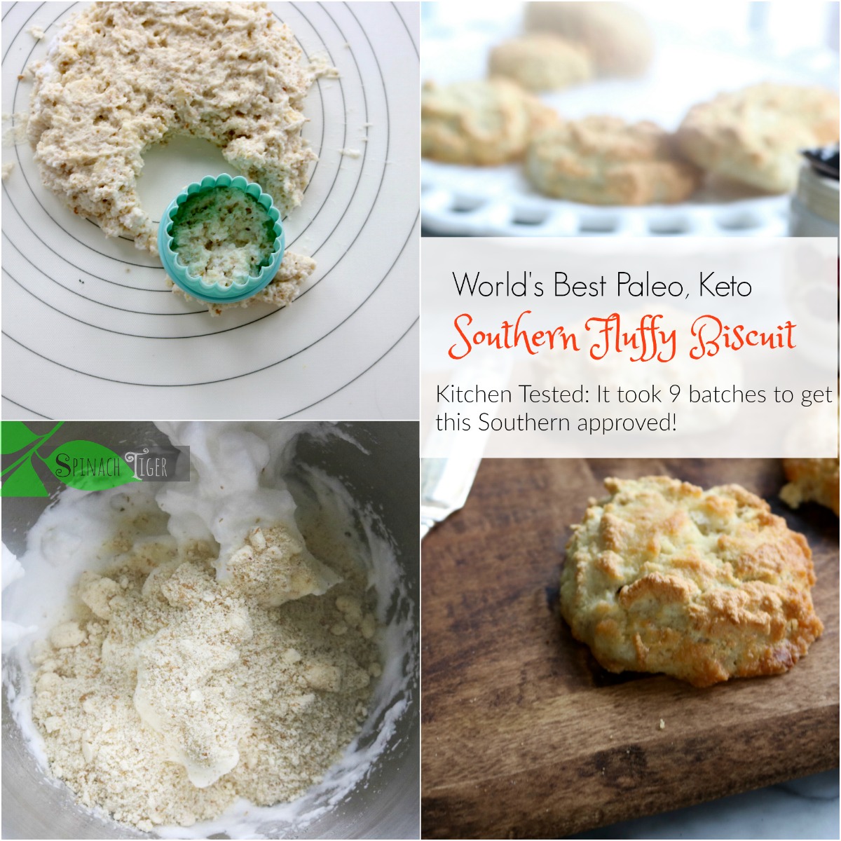 How to Make Almond Flour, Southern, Grain Free Biscuits from Spinach Tiger