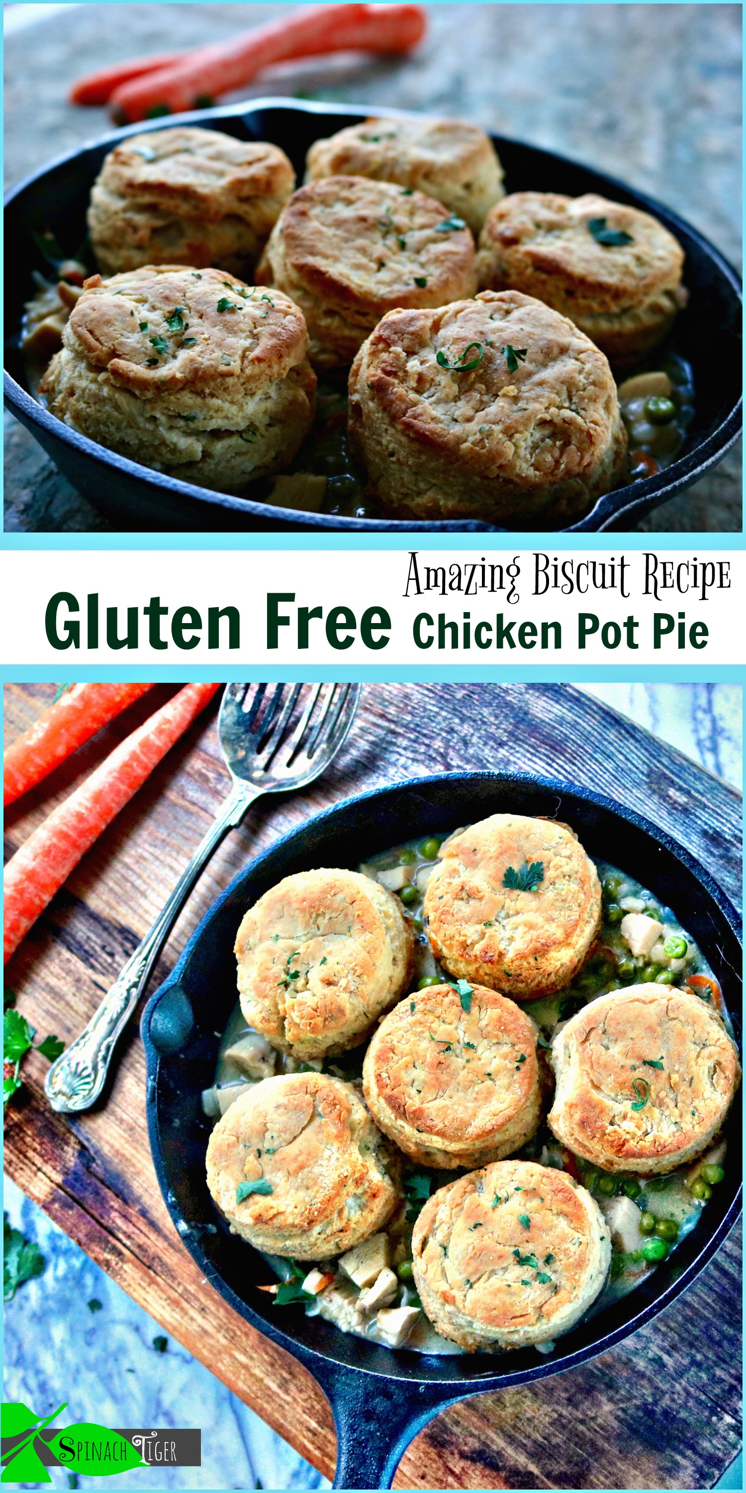 The Best Gluten Free Chicken Pot Pie with Biscuits from Spinach Tiger