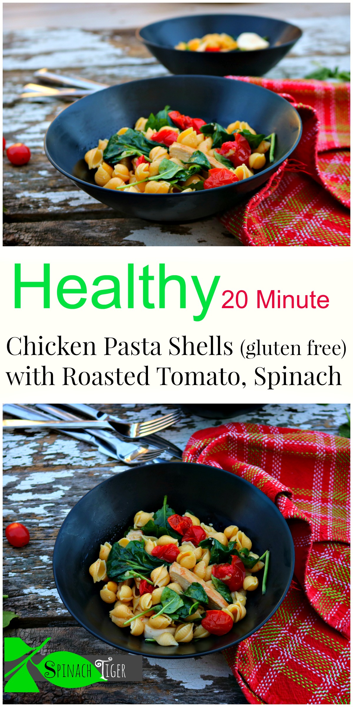 Chicken Pasta Shells with Roasted Tomatoes, Gluten Free