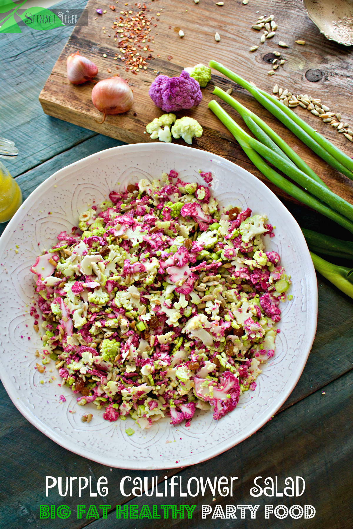Purple Cauliflower Salad, Walnut Vinaigrette from Spinach Tiger