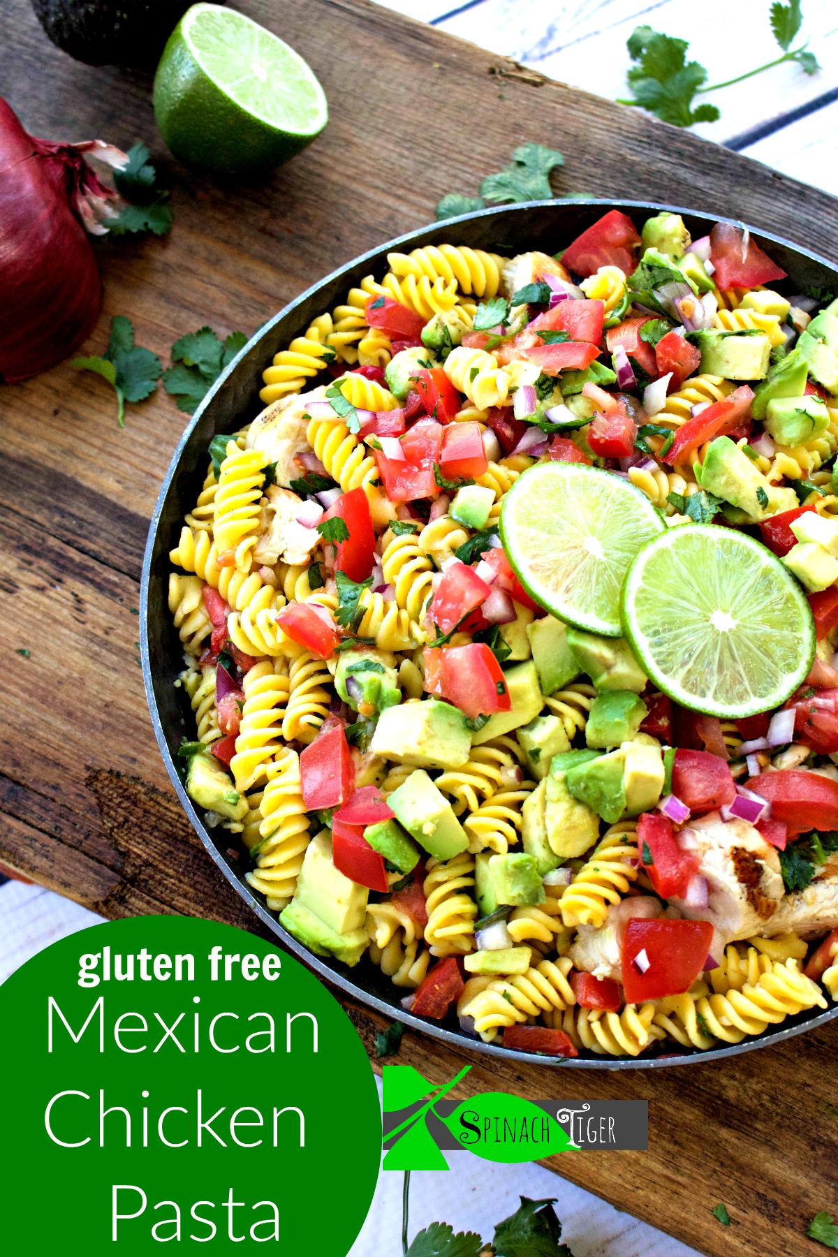 Mexican Chicken Pasta with Avocado from Spinach Tiger