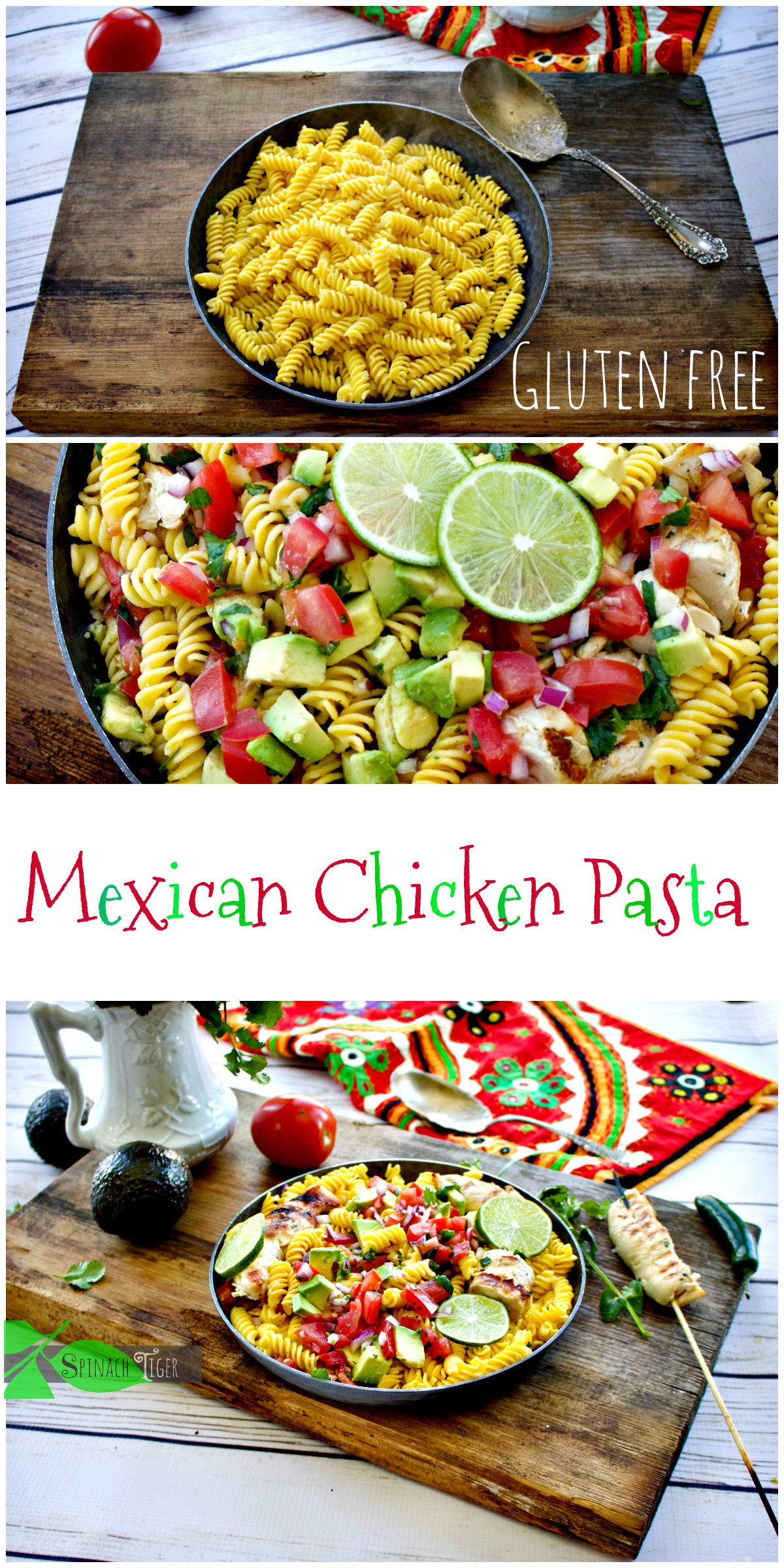 Make Gluten Free Mexican Chicken Pasta from Spinach Tiger