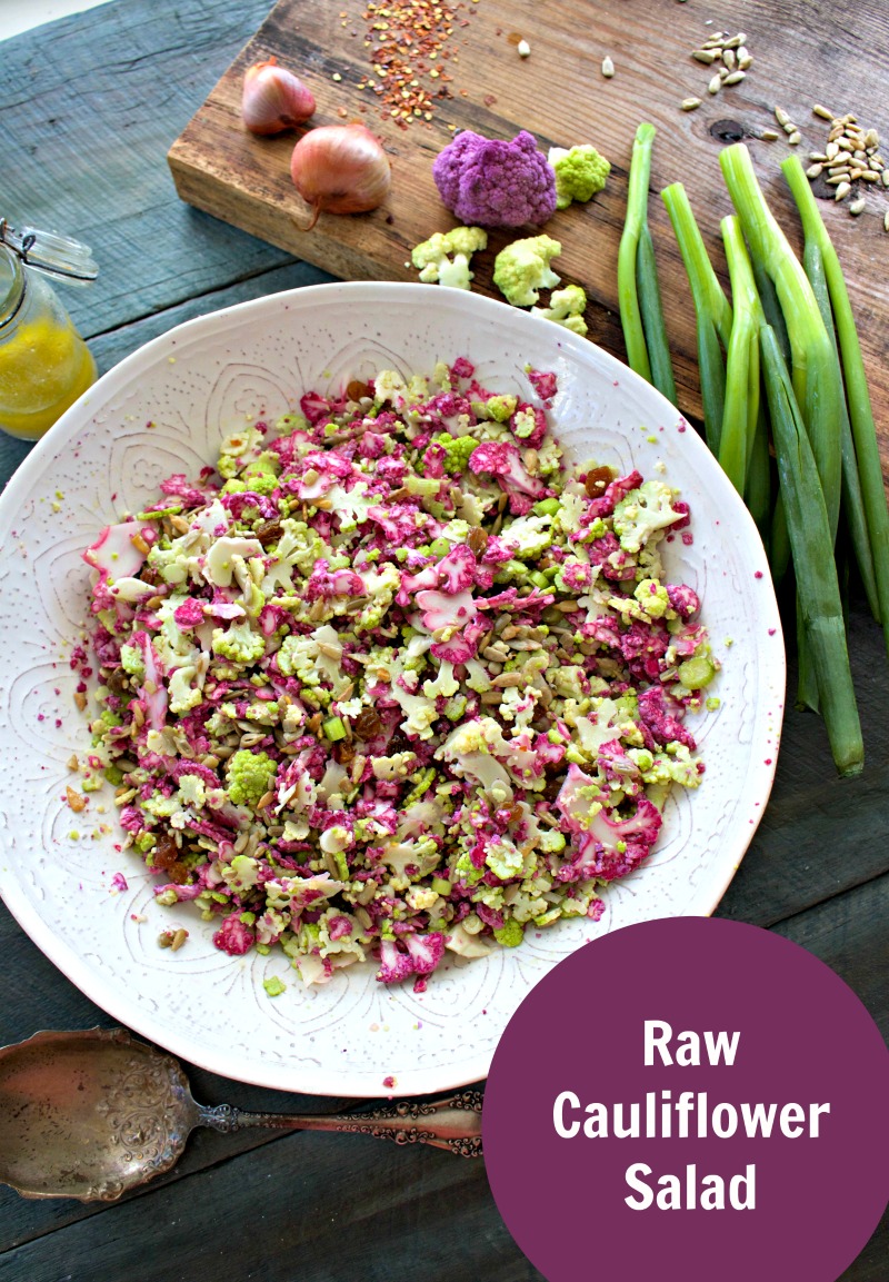 Raw Purple cauliflower Salad