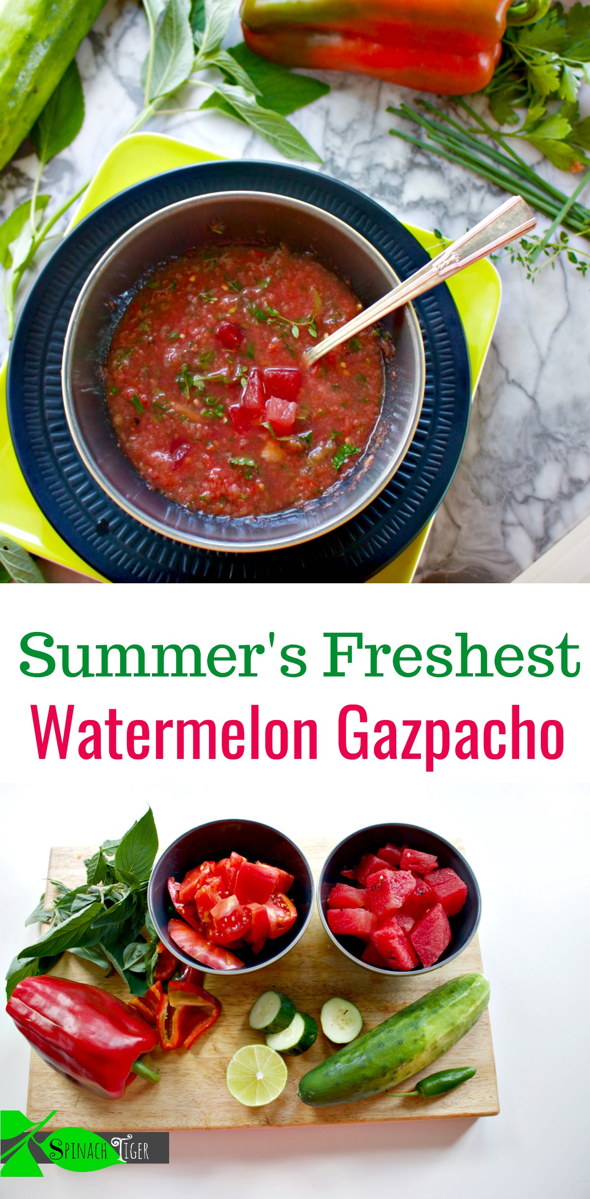 Recipe for Watermelon Gazpacho from Spinach Tiger