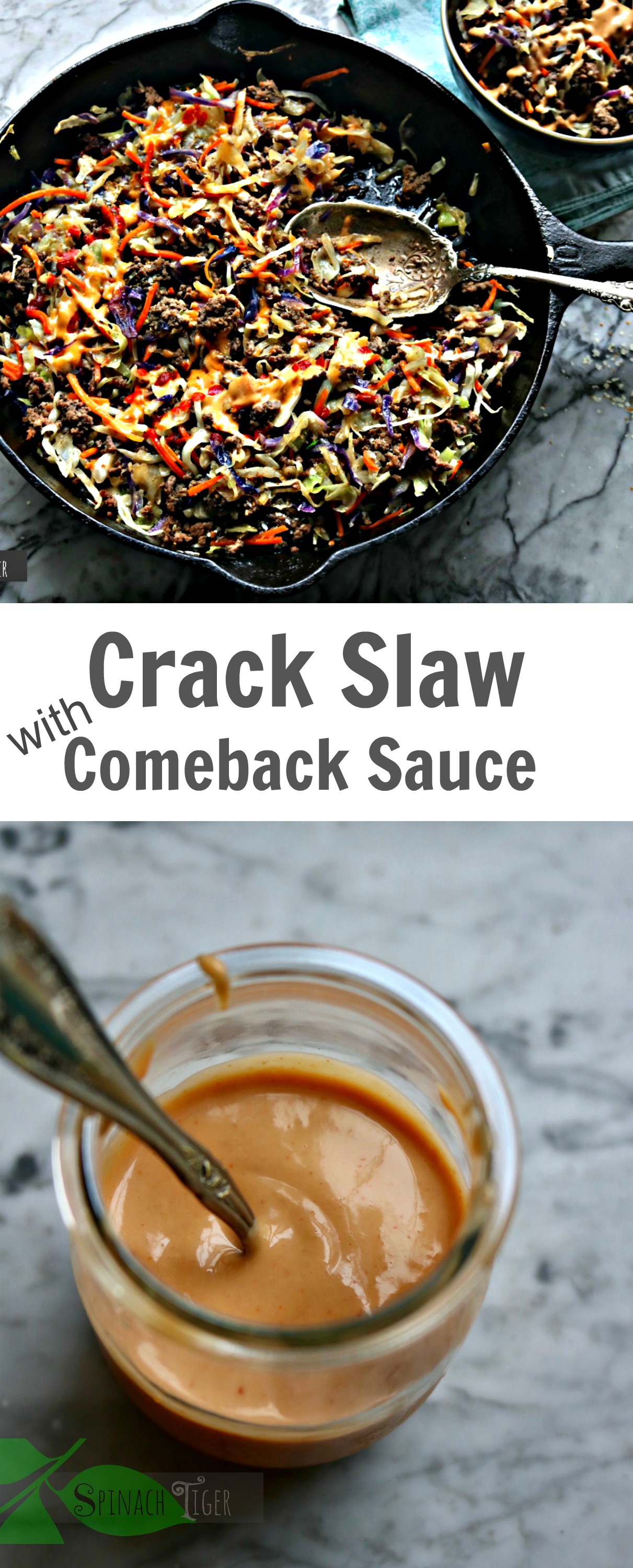 Crack slaw with three ingredient come back sauce recipe from Spinach Tiger