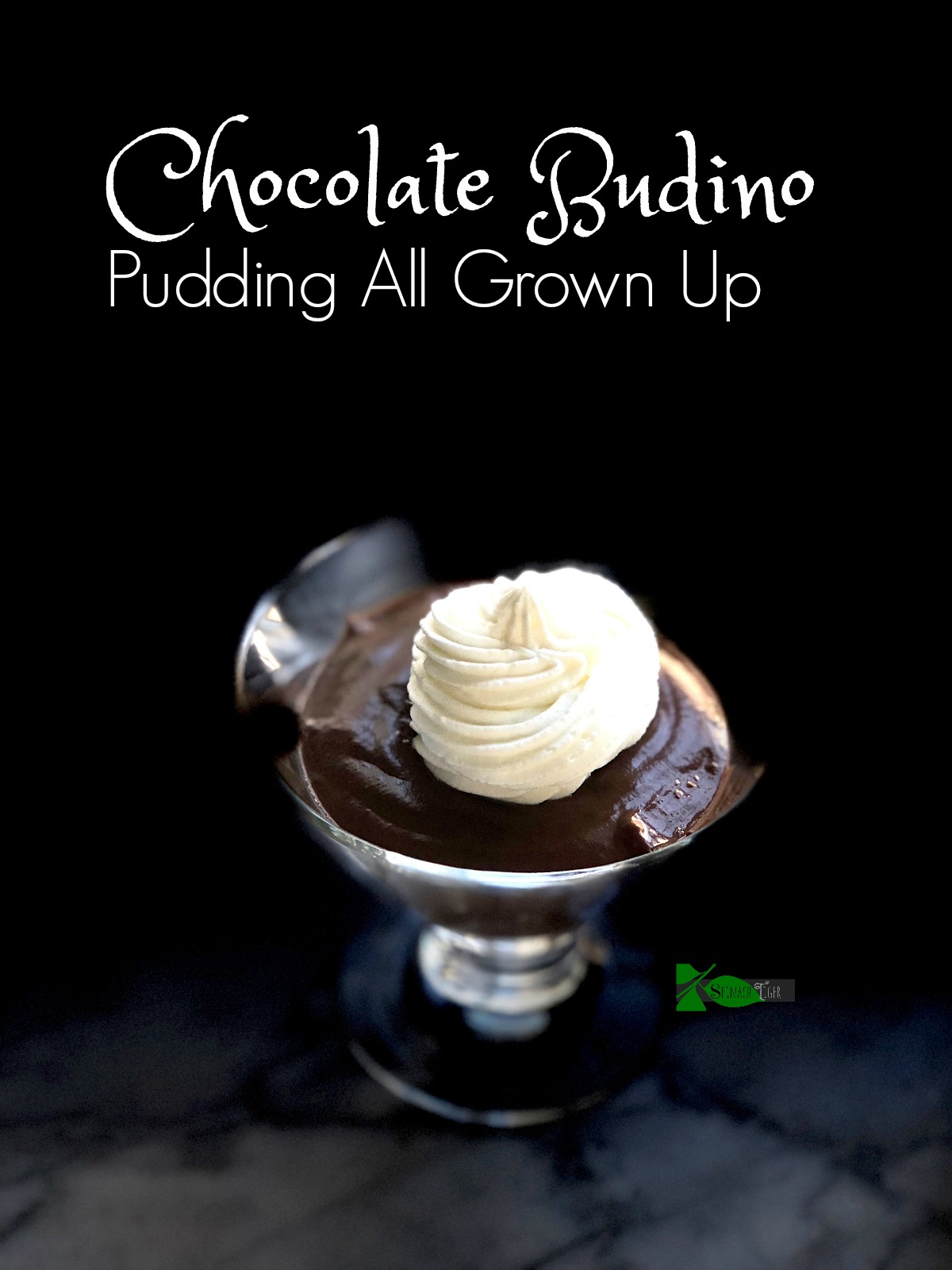 Chocolate Budino with Stabilized Whipped Cream Icing Recipe from Spinach Tiger