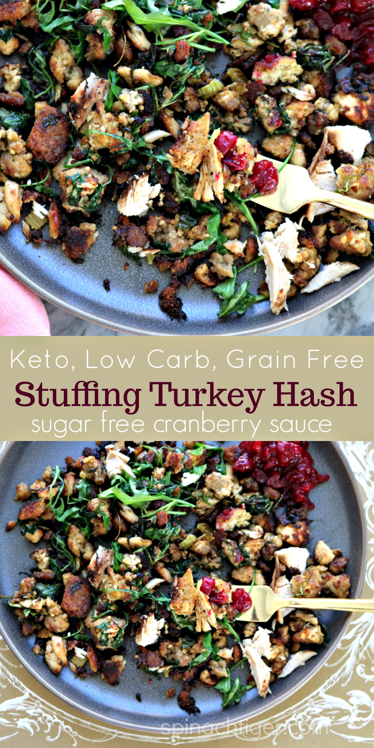Keto Stuffing Hash from Thanksgiving Leftovers by Spinach Tiger