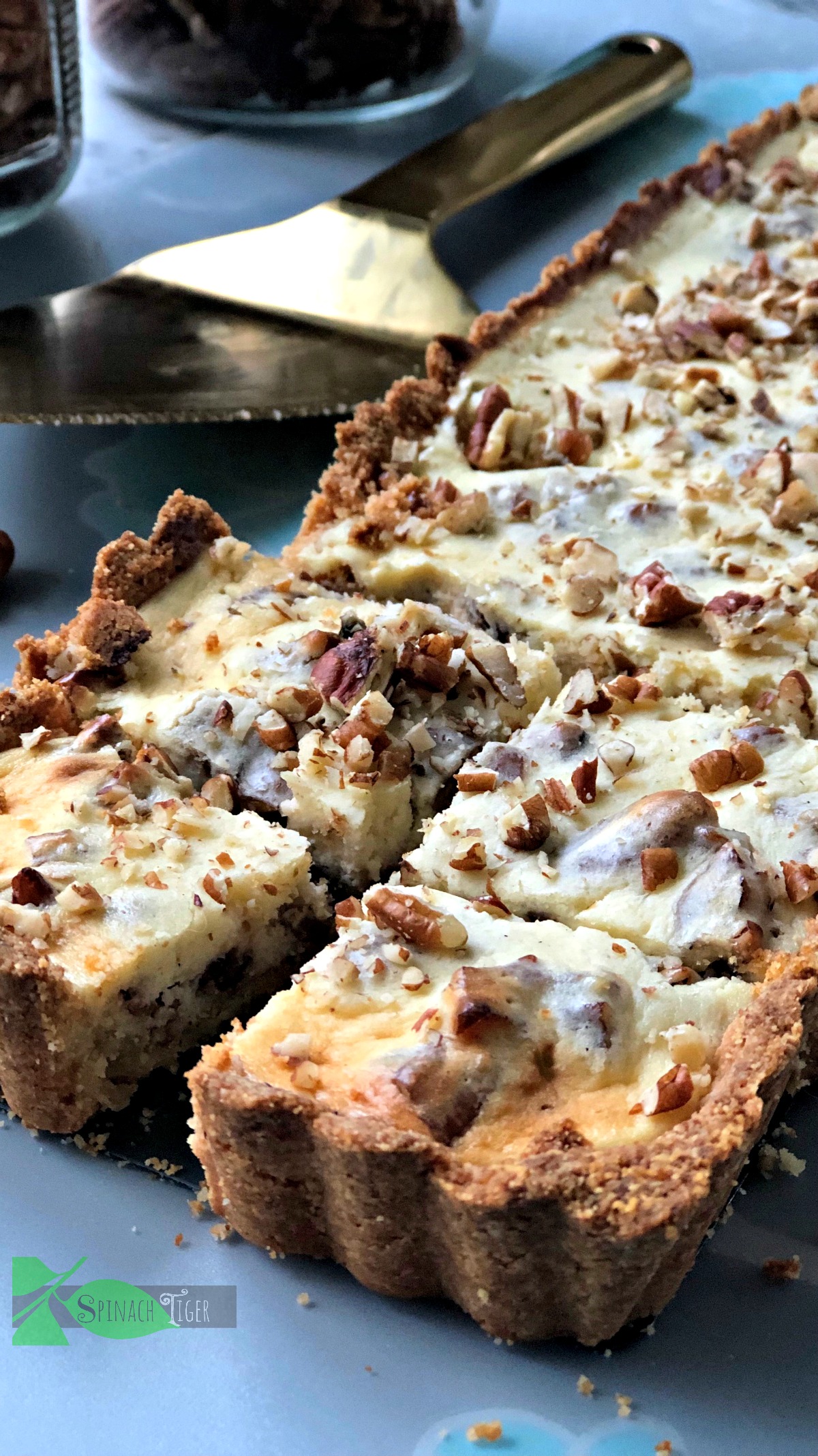 Maple Pecan Cheesecake Bars from My Favorite 2018 Recipes from Spinach Tiger