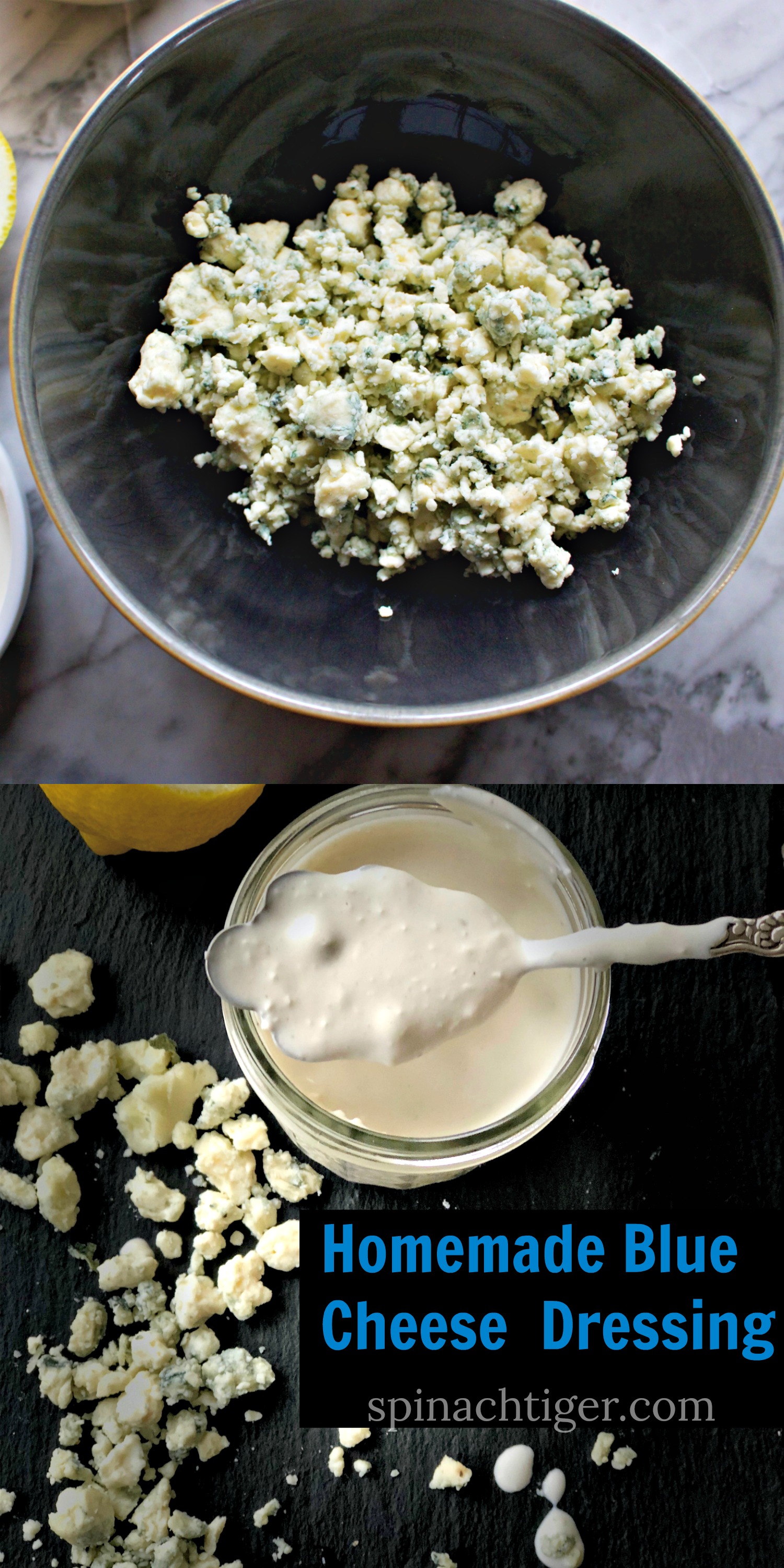Homemade Blue Cheese Dressing from Spinach TIger