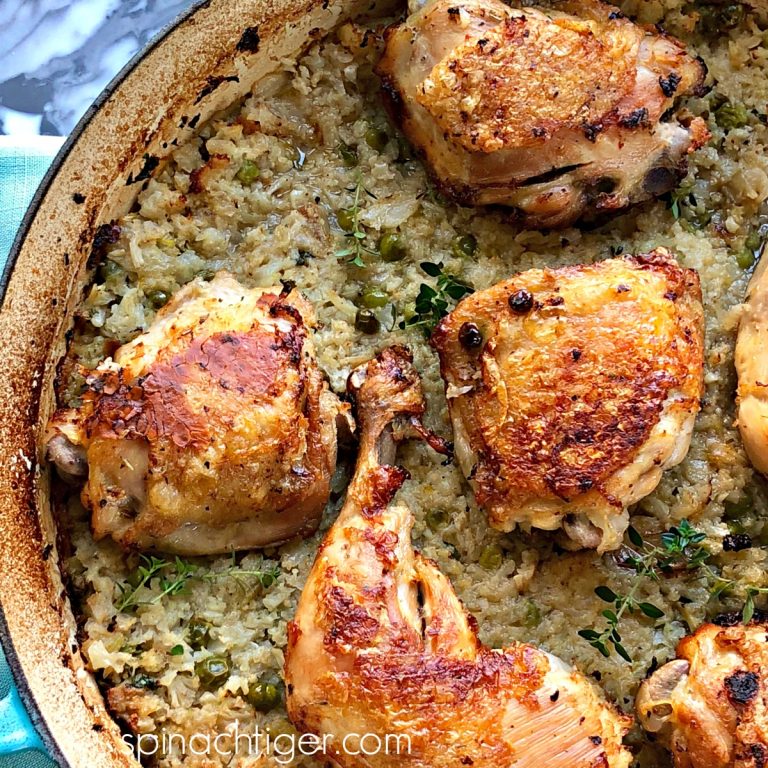 Low Carb One Pan Chicken and Cauliflower Rice