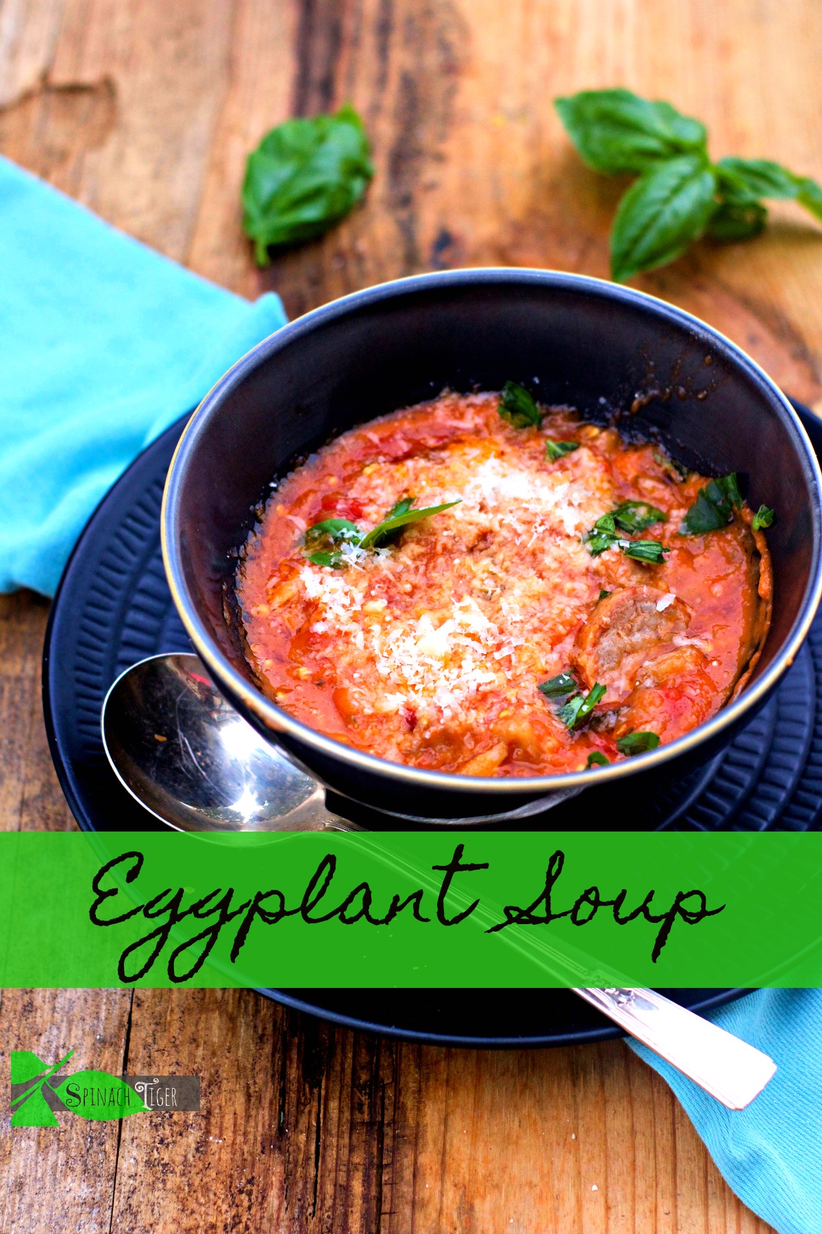 Italian Eggplant Soup with Sausage from Spinach Tiger