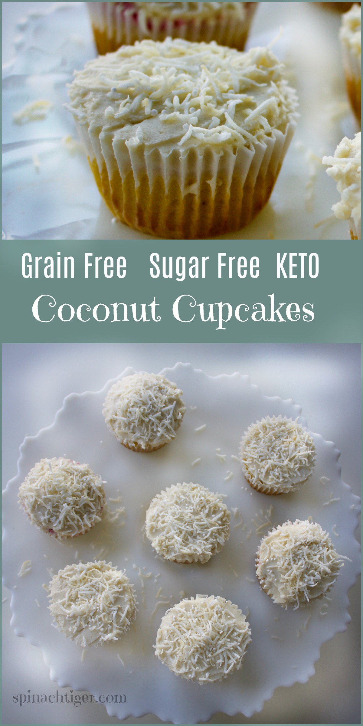 How to Make Grain Free Coconut Cupcakes, Keto, Low Carb from Spinach Tiger