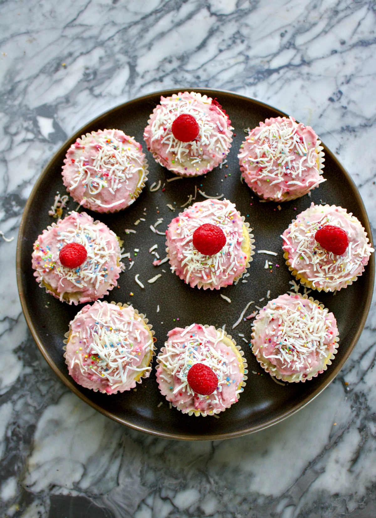 Raspberry Grain Free Coconut Cupcakes