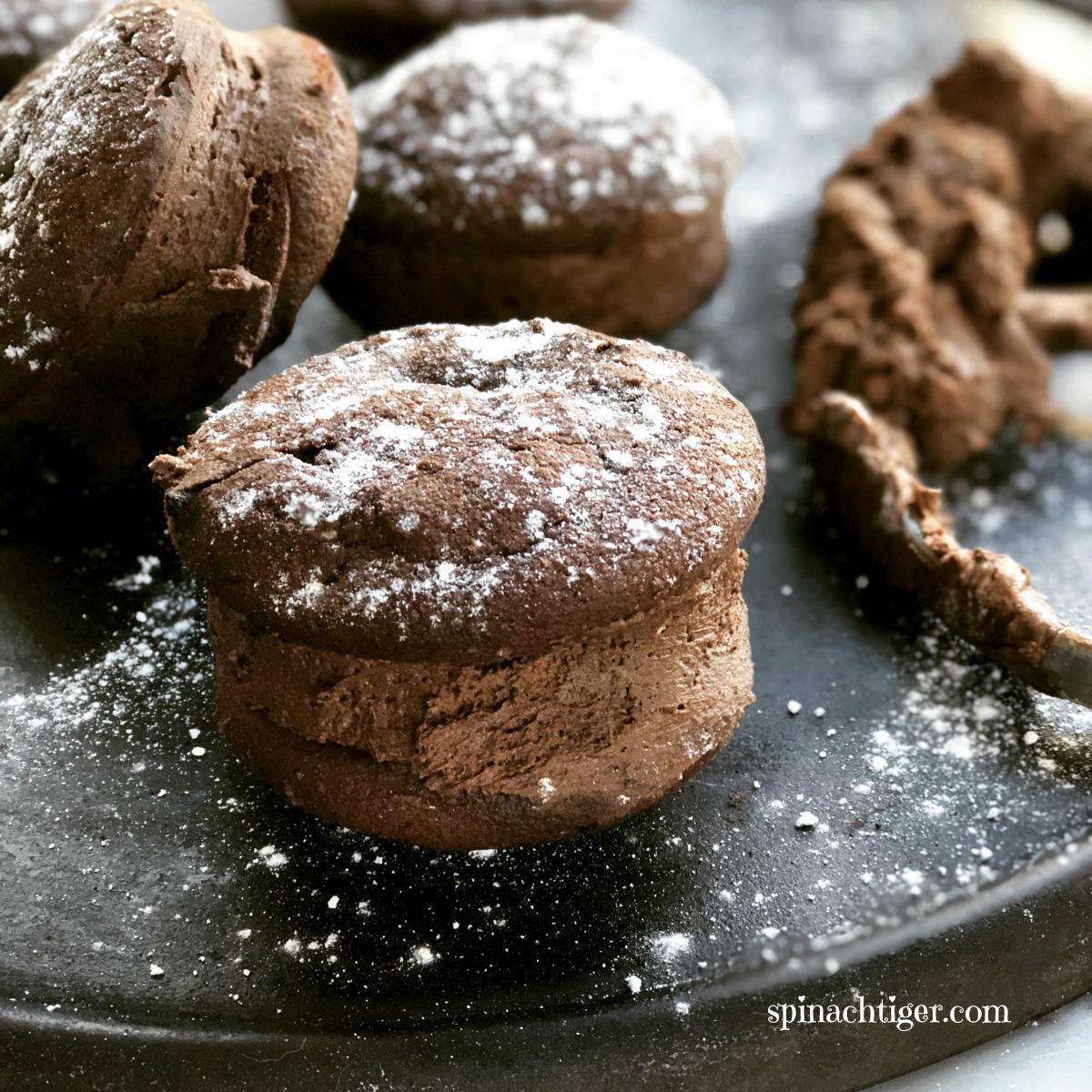Grain Free Chocolate Whoopie Pies, Keto Friendly, Sugar Free from Spinach Tiger