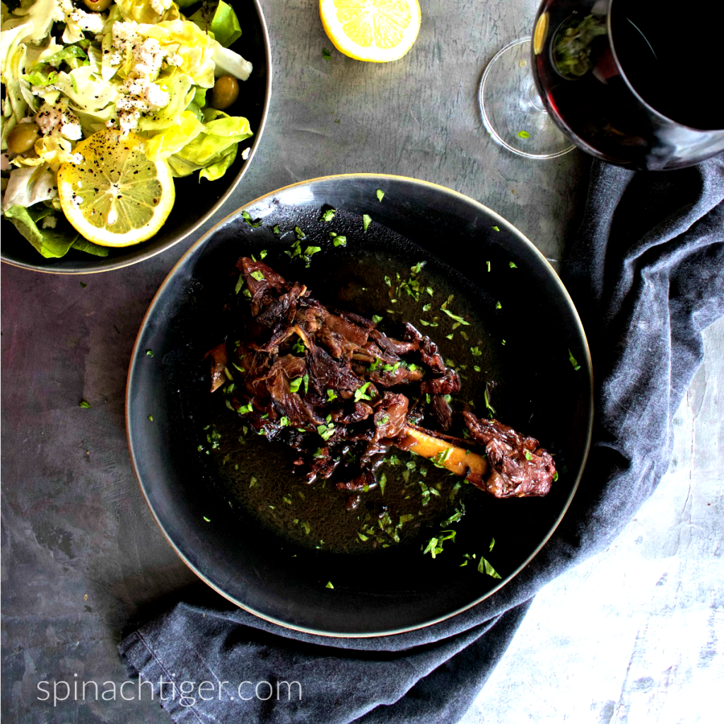 Red Wine Braised Lamb Shanks with Dutch Oven or Slow Cooker