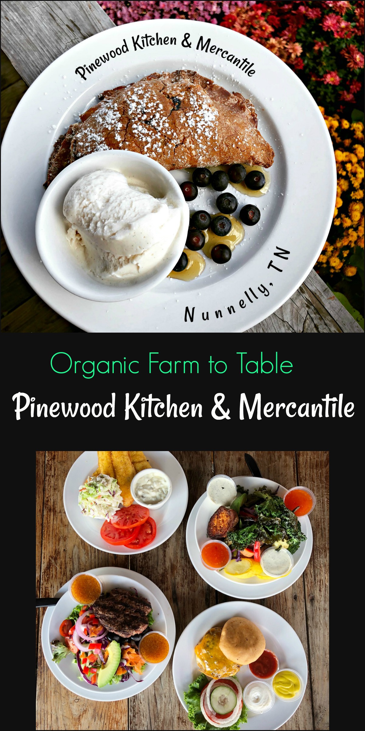 Farm to Table Organic food Pinewood Kitchen and Mercantile, Nunnelly, TN from Spinach Tiger