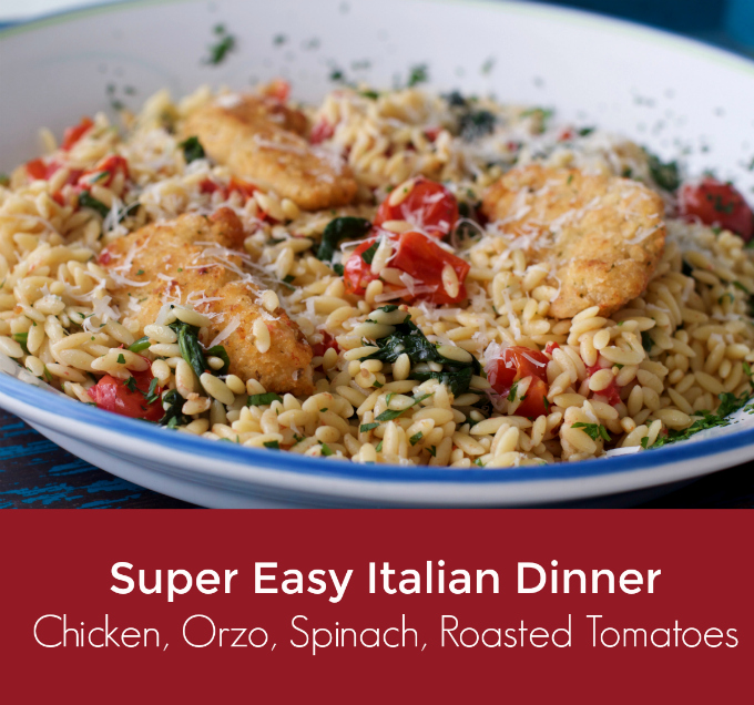 EASY DINNERItalian Chicken Orzo Pasta Recipe from Spinach Tiger #chickendinner #easydinner #Italianfood #orzo