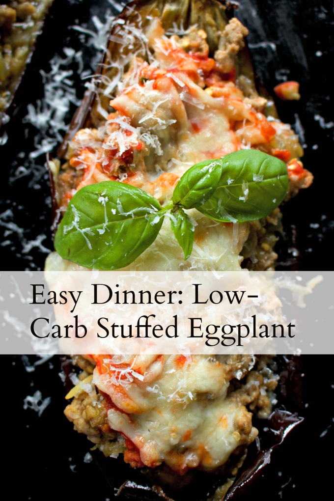 Low Carb Italian Stuffed Eggplant from Spinach Tiger #easydinner #lowcarbItalian #ketoItalian 
