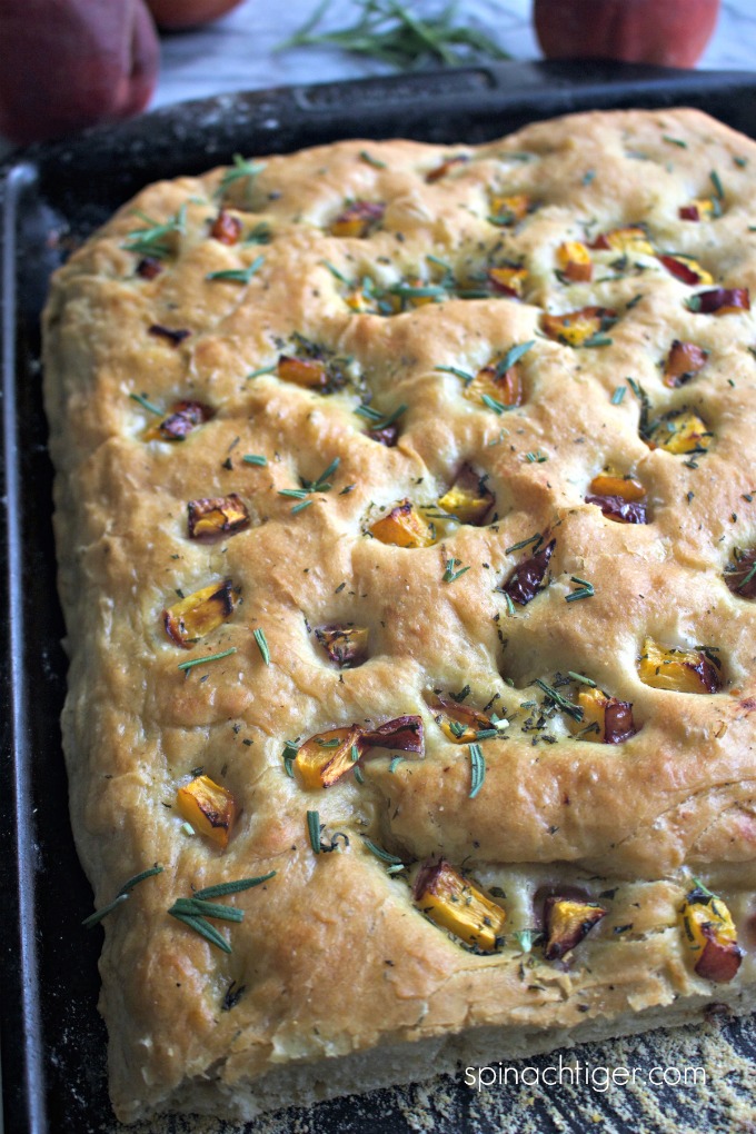 Rosemary Peach Focaccia from Spinach Tiger