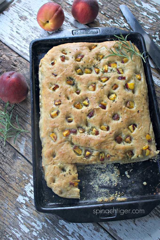 Peach Rosemary Focaccia from Spinach TIger