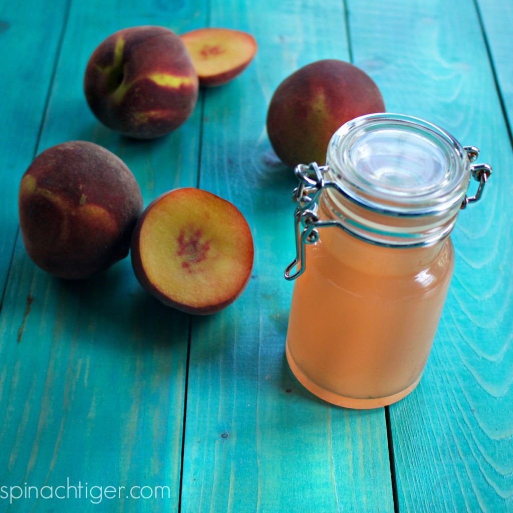 How to Make Peach Simple Syrup for Cocktails, Baking (sugar free option)