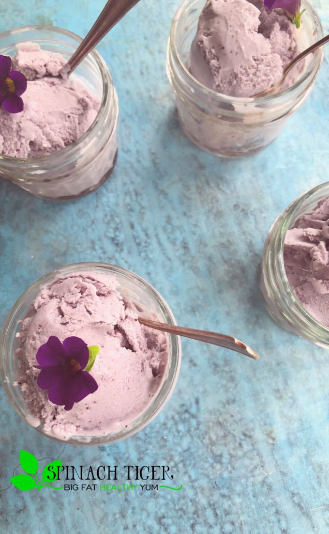Keto Blueberry Lavender Ice Cream