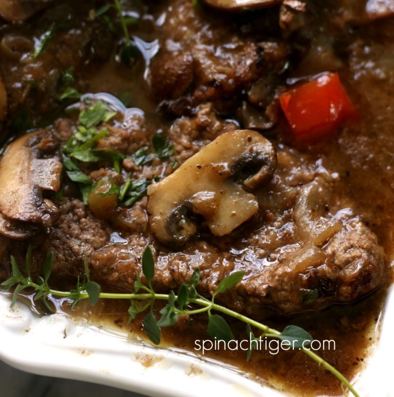 Swiss Steak with Brown Gravy, Mushrooms and the Process of Swissing (Paleo)