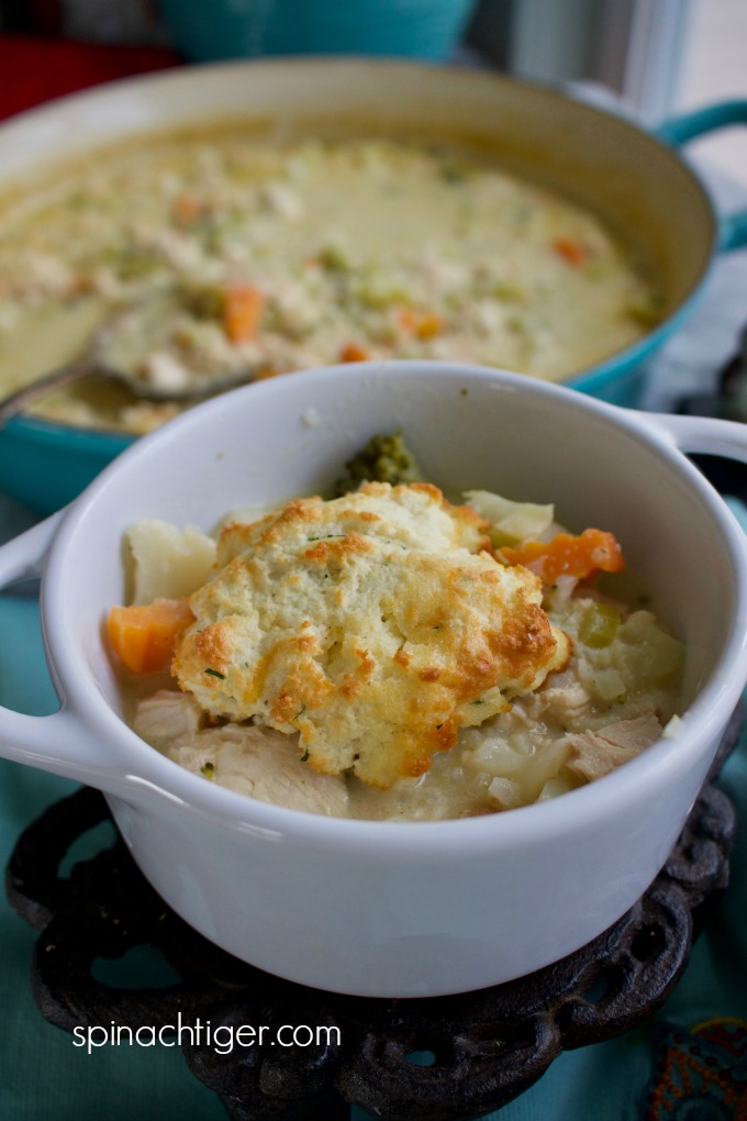 Grain Free Chicken and Biscuits Pot Pie from Spinach Tiger