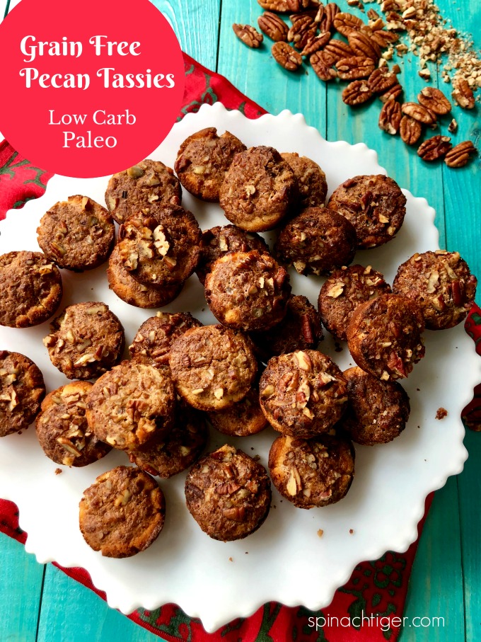 Low Carb Grain Free Pecan Tassies from Spinach Tiger #paleo #christmas #cookie #pecan #lowcarb #grainfree #keto