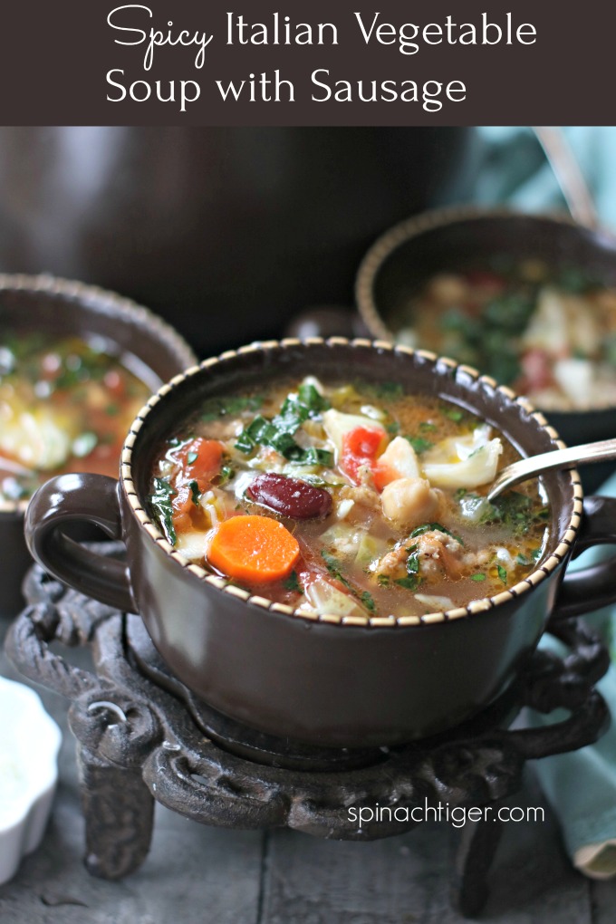 Italian Soup with Sausage from Spinach Tiger