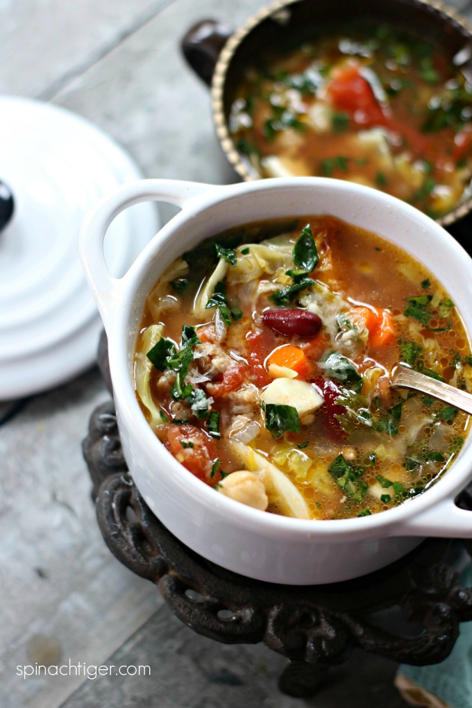 Italian Soup with Sausage and Beans from Spinach Tiger
