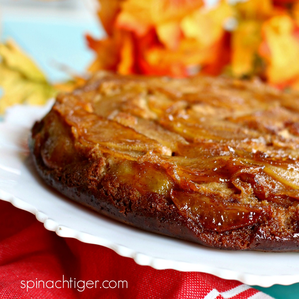Low Carb Apple Upside Down Cake, Grain Free, Sugar Free